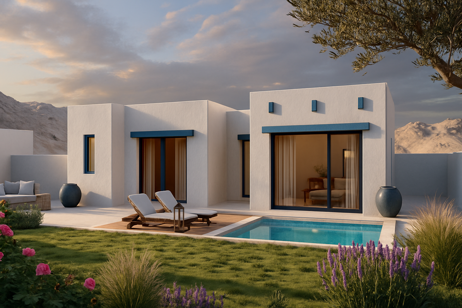 Olive Farms – 3-slaapkamer farmhouse met zwembad en tuin