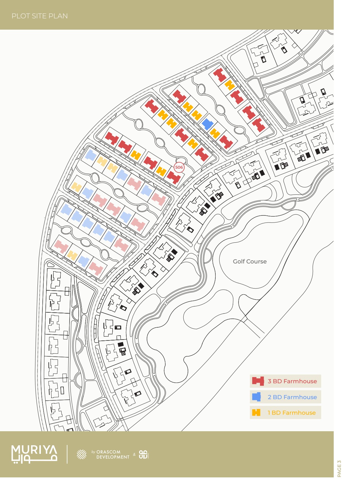 Situatieplan 3-Slaapkamer Farmhouse – Jebel Sifah