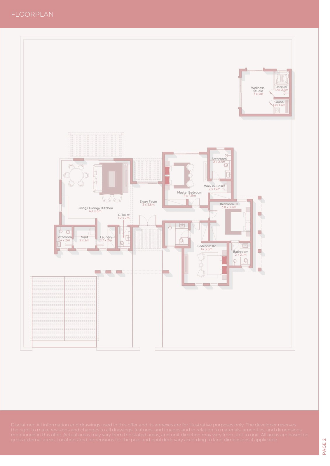 Plattegrond van 3+1 Slaapkamer Villa – Raya, Jebel Sifah