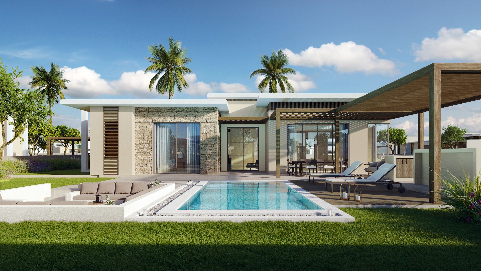 Raya Villa – terras en zwembad overdag