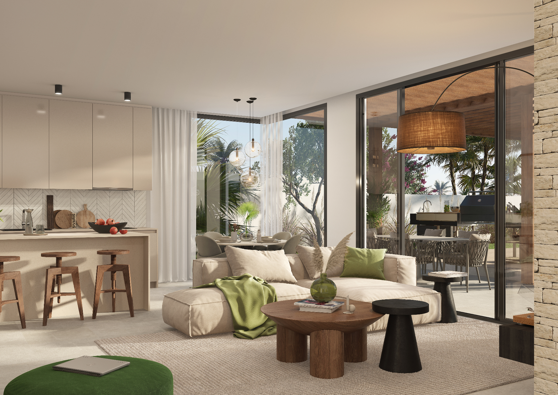 Raya Wellness Villa – living en open keuken