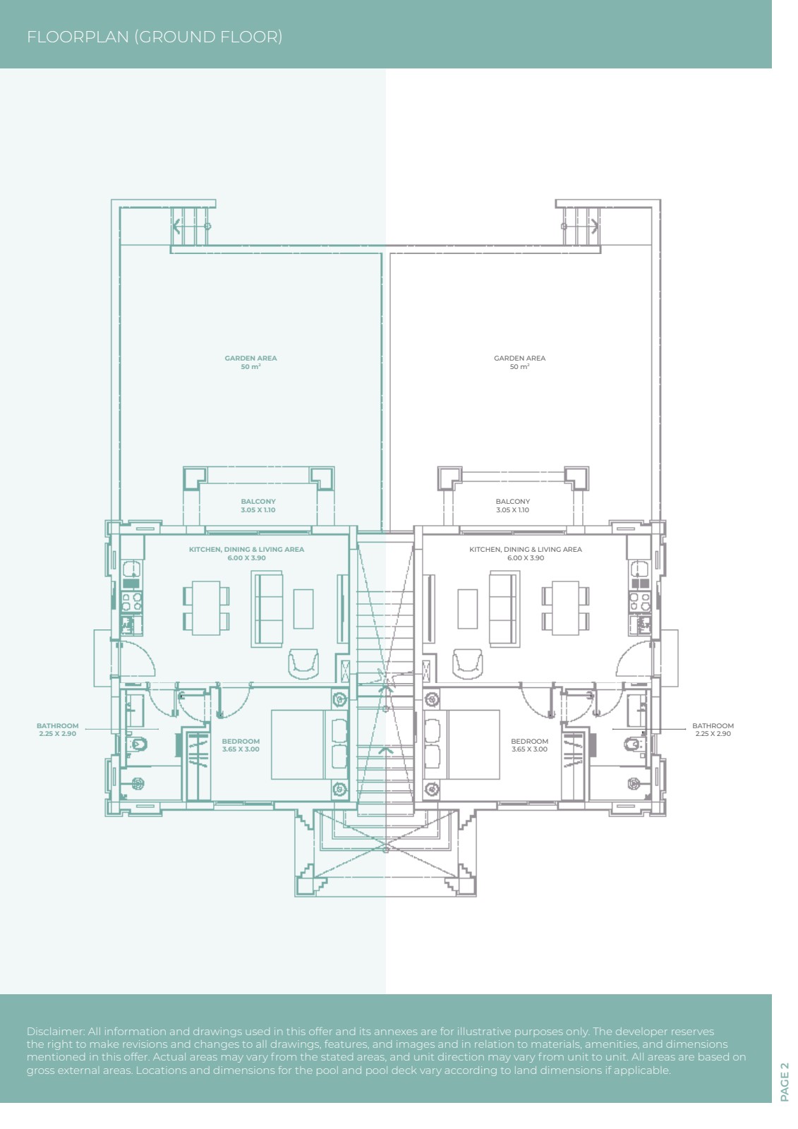 Plattegrond van 1-Slaapkamer Appartement – Riviera, Hawana Salalah